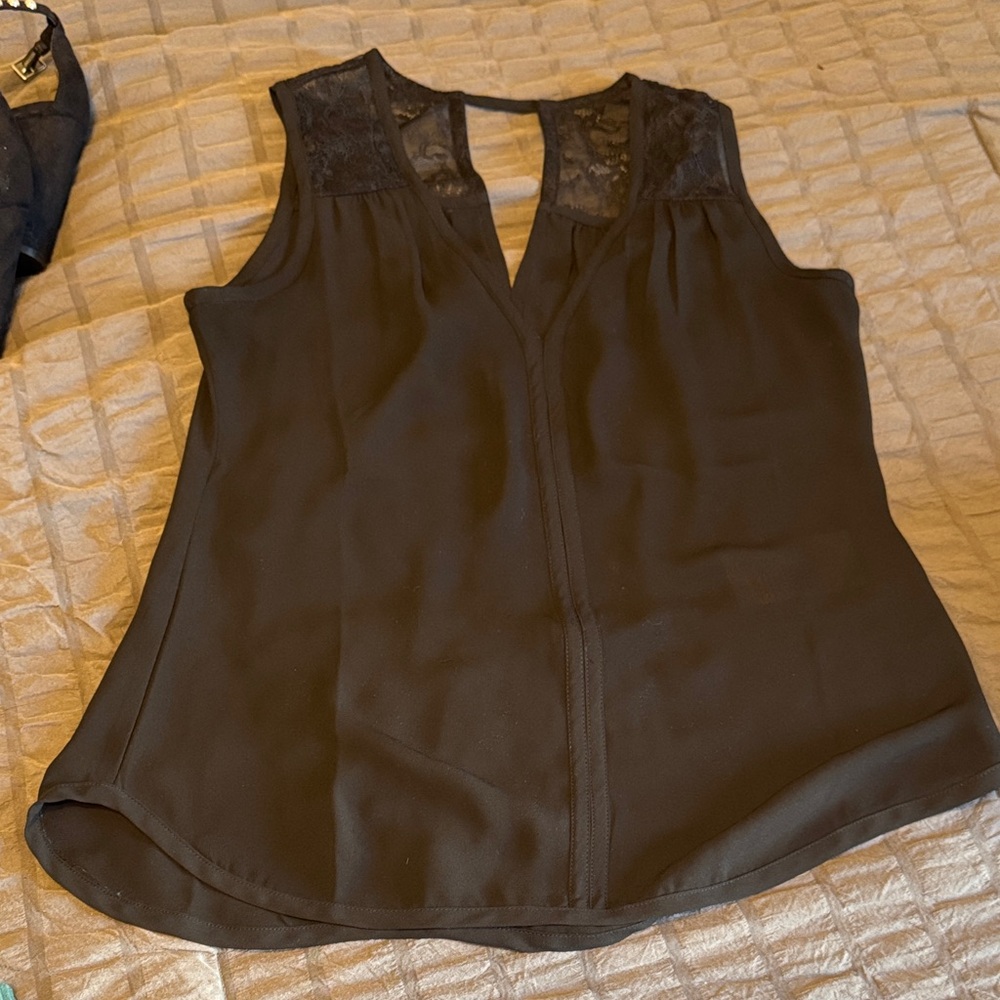 Banana Republic Black Lace Detail Blouse